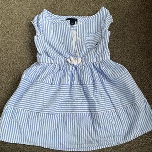 Nautica Blue and White Dress- Girls 2T